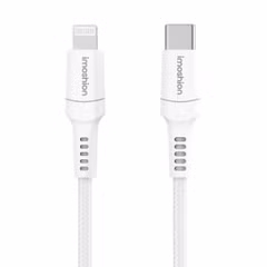 imoshion ﻿Câble Lightning vers USB-C - Non MFi - Textile tressé - 0,5 mètre - Blanc
