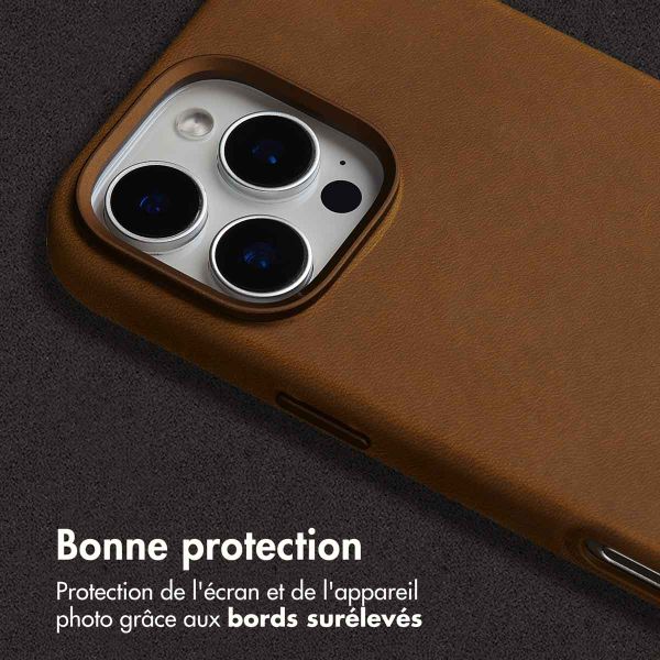 Accezz Coque MagSafe en cuir vintage Apple iPhone 16 Pro Max - Tabacco Cognac