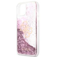Guess Coque 4G Logo Liquid Glitter Apple iPhone 13 Mini - Rose