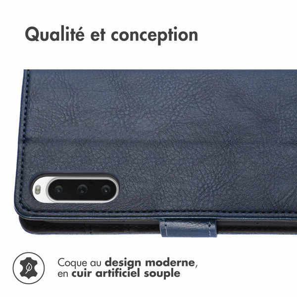 imoshion Étui de télephone portefeuille de luxe Sony Xperia 10 V - Bleu foncé