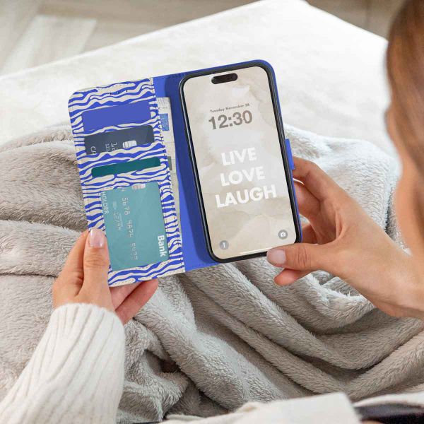 imoshion Étui de télephone portefeuille Design Apple iPhone Xr - White Blue Stripes