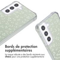 imoshion Coque Design avec cordon Samsung Galaxy S21 FE - Smoke Green Flowers