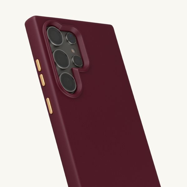 Selencia Coque arrière Rivièra avec MagSafe avec crochets amovibles Samsung Galaxy S24 Ultra - Bold Burgundy