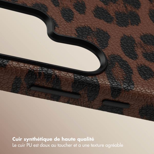 Selencia Coque Sabi imprimé panthère avec MagSafe Samsung Galaxy S25 Ultra - Mocha Brown
