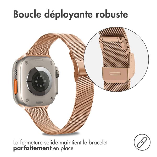 imoshion Bracelet pliant Milanese Apple Watch | 44/45/46/49 mm - Rose Doré