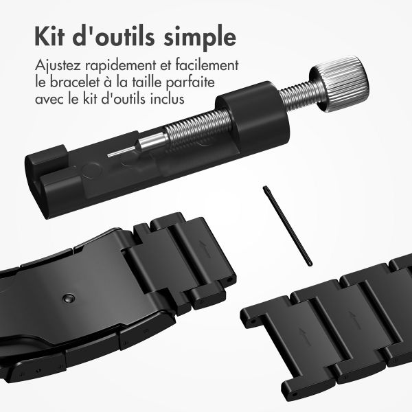 Accezz Bracelet en acier Titane mat Apple Watch | 44/45/46/49 mm - Noir