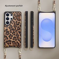 Selencia Coque de télephone Nova avec cordon et porte-cartes Samsung Galaxy S26 Ultra - Leopard