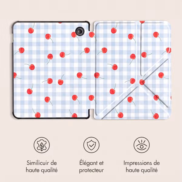 imoshion Étui de liseuse portefeuille design Pliable Kobo Libra Colour - Cherry Check