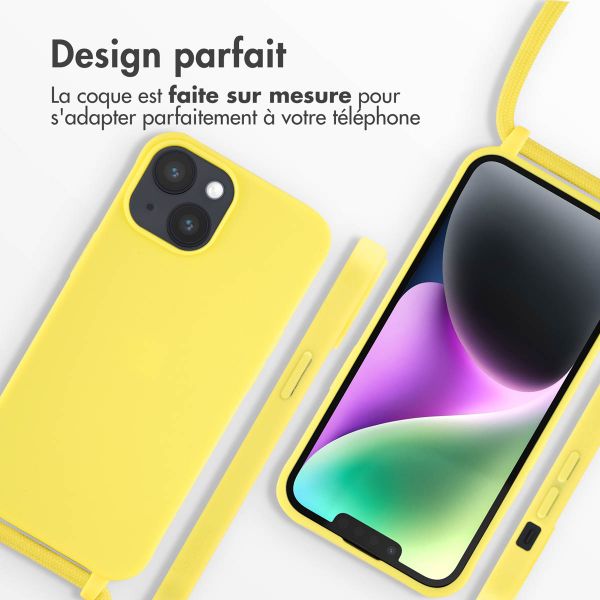 imoshion Coque en silicone avec cordon Apple iPhone 14 - Jaune