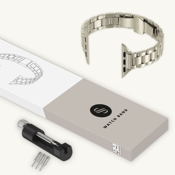 Selencia Bracelet à maillons fin en acier Apple Watch | 38/40/41/42 mm - Lumière stellaire