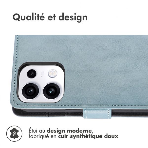 imoshion Étui de télephone portefeuille de luxe Oppo Reno 16 F - Bleu clair