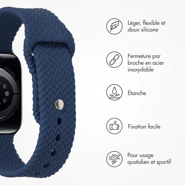imoshion Bracelet tressé en silicone Apple Watch | 38/40/41/42 mm - Bleu foncé