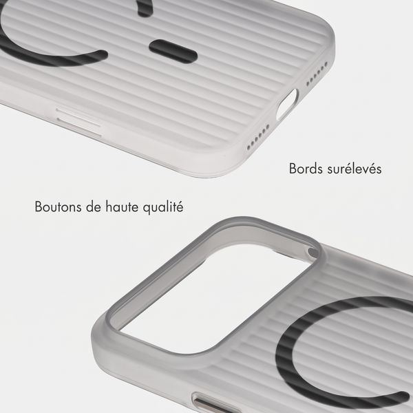 Accezz Coque arrière Lite avec MagSafe | Fluted | Apple iPhone 18 Pro Max / 17 Pro Max - Gris