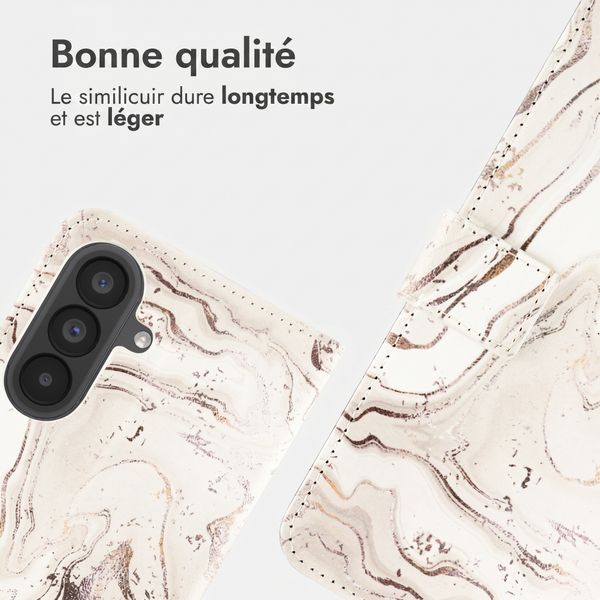 imoshion Étui de télephone portefeuille Design Samsung Galaxy A37 (5G) - Sandy Marble