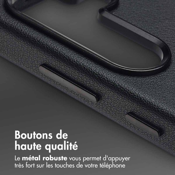 Accezz Coque arrière en cuir avec MagSafe Samsung Galaxy S25 - Onyx Black