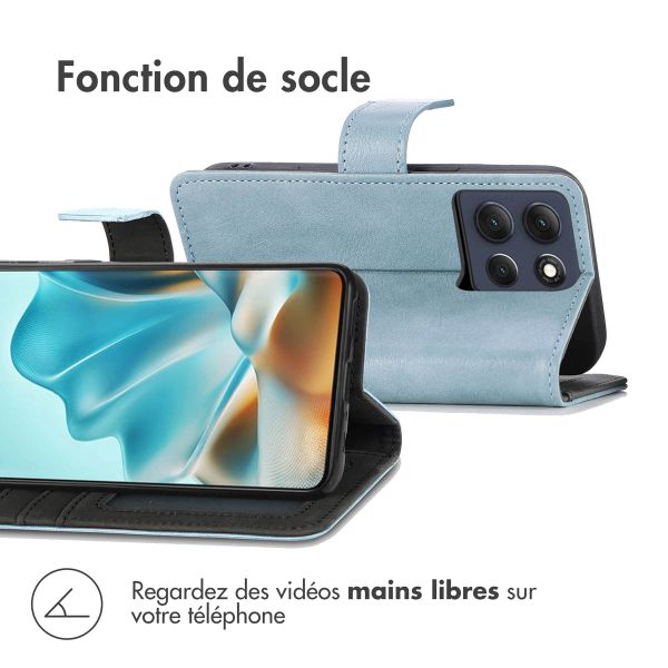 imoshion Étui de télephone portefeuille de luxe Motorola Moto G86 - Bleu clair