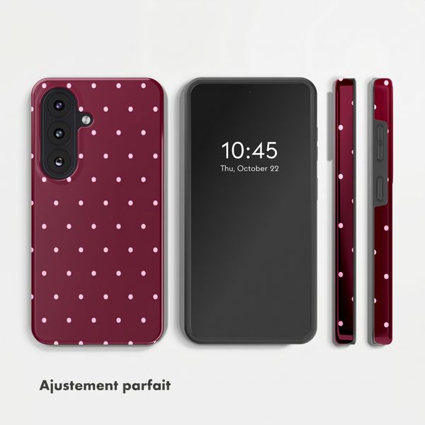 Selencia Coque arrière Vivid avec MagSafe Samsung Galaxy S26 - Happy Dots Burgundy