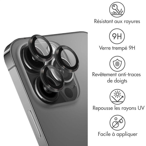 imoshion ﻿Lot de 2 protections d'objectif de caméra Apple iPhone 13 Pro / 13 Pro Max - Noir