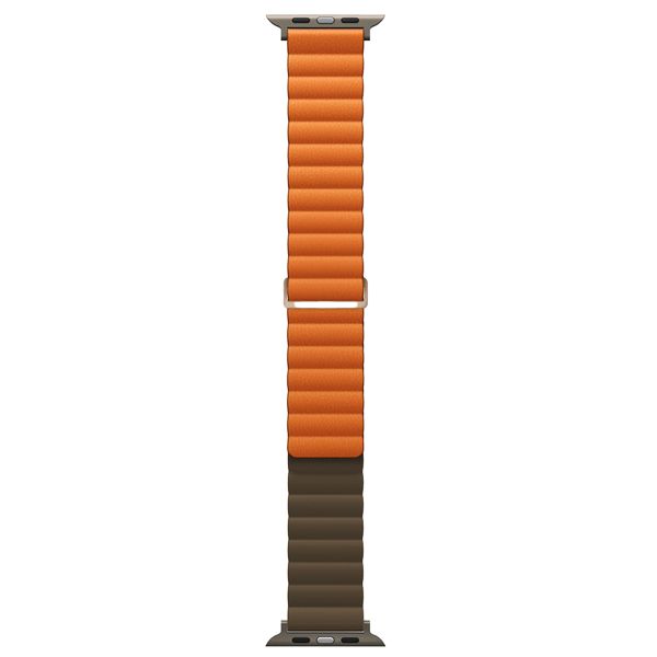 Uniq Bracelet Revix Premium Edition réversible Apple Watch | 44/45/46/49 mm - Saffron Orange / Khaki