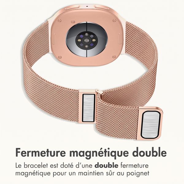 imoshion Bracelet magnétique milanais Samsung Galaxy Watch 9 (40/44mm) / Watch 8 (40/44mm) / Classic (46mm) - Rose Gold