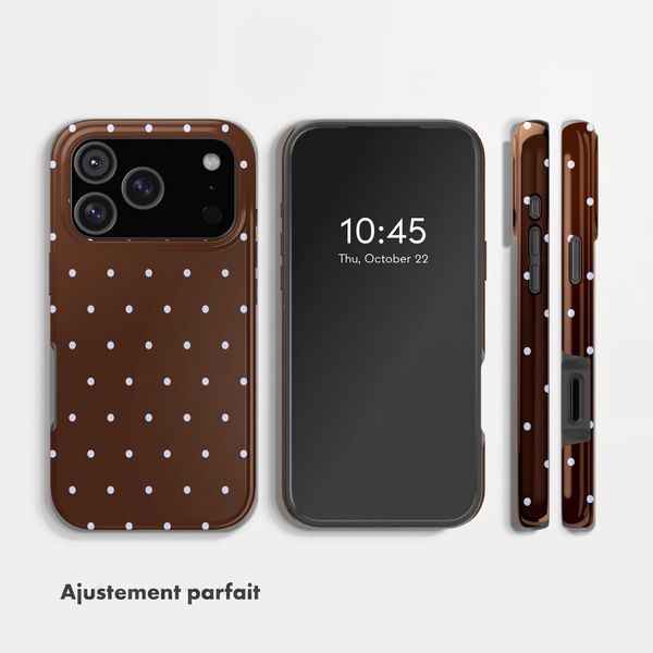 Selencia Coque arrière Vivid Apple iPhone 17 Pro - Happy Dots Chocolate