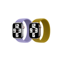 Apple 2 Pack Bracelet Solo tressé Apple Watch | 44/45/46/49 mm - Taille 7 - Lavender/ Chartreuse