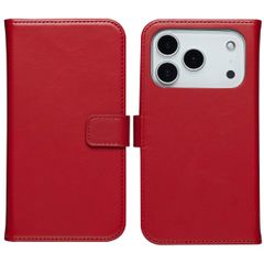 Selencia Étui portefeuille en cuir véritable Apple iPhone 18 Pro / 17 Pro - Rouge