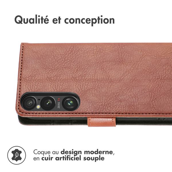 imoshion Étui de télephone portefeuille de luxe Sony Xperia 1 VI - Marron