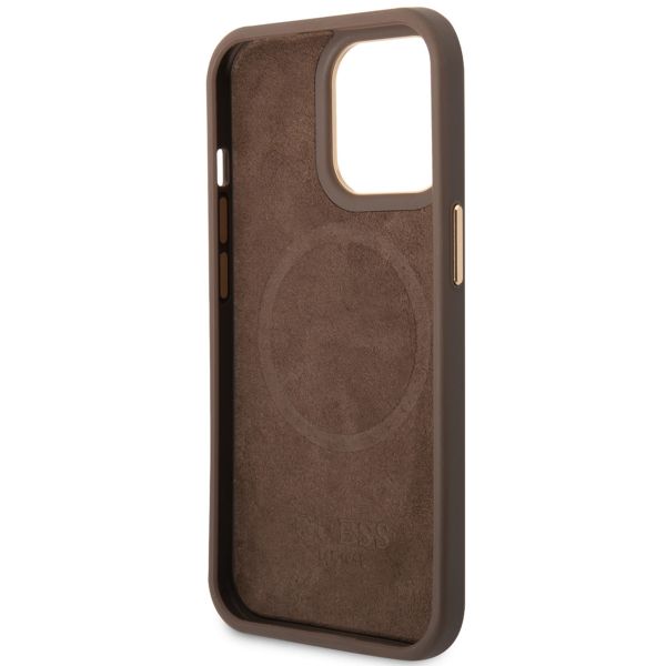 Guess Coque 4G Logo Monogram MagSafe Apple iPhone 14 Pro Max - Marron