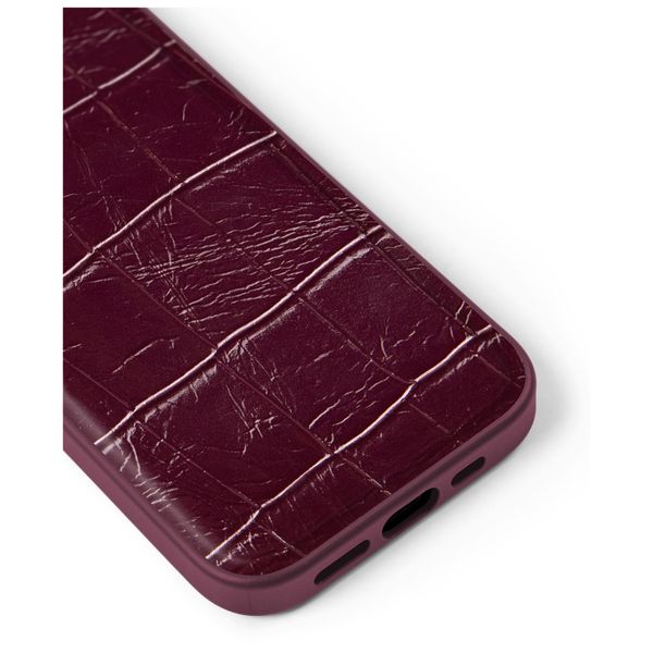 iDeal of Sweden Coque MagSafe en cuir végétalien Apple iPhone 13 / 13 Pro / 14 / 16e - Fine Wine Croco
