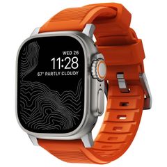 Nomad Bracelet robuste FKM Apple Watch | 44/45/46/49 mm - Argent / Orange
