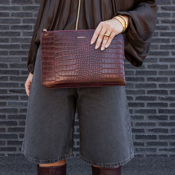 Selencia Pochette ordinateur Croco 13 pouces - Burgundy