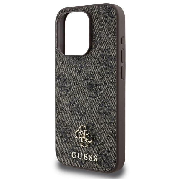 Guess Coque 4G Metal Logo MagSafe Apple iPhone 15 Pro - Marron