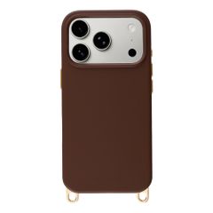 Selencia Coque arrière Rivièra avec MagSafe avec crochets amovibles Apple iPhone 18 Pro / 17 Pro - Choco Brown