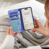 imoshion Étui de télephone portefeuille Design Apple iPhone Xr - White Blue Stripes