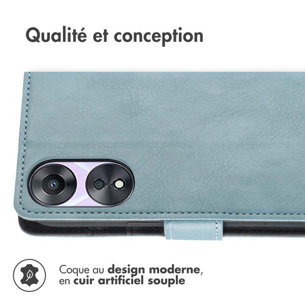 imoshion Étui de télephone portefeuille de luxe Oppo A58 - Bleu clair