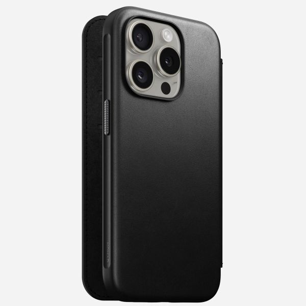 Nomad Étui de télephone portefeuille Modern Leather Folio Apple iPhone 15 Pro - Noir