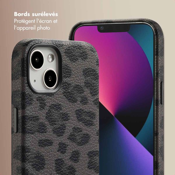 Selencia Coque Sabi imprimé panthère avec MagSafe Apple iPhone 13 - Midnight Black