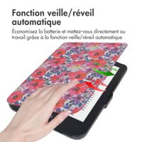 imoshion Design Slim Hard Case Sleepcover Kobo Clara 2E / Tolino Shine 4 - Flower Watercolor