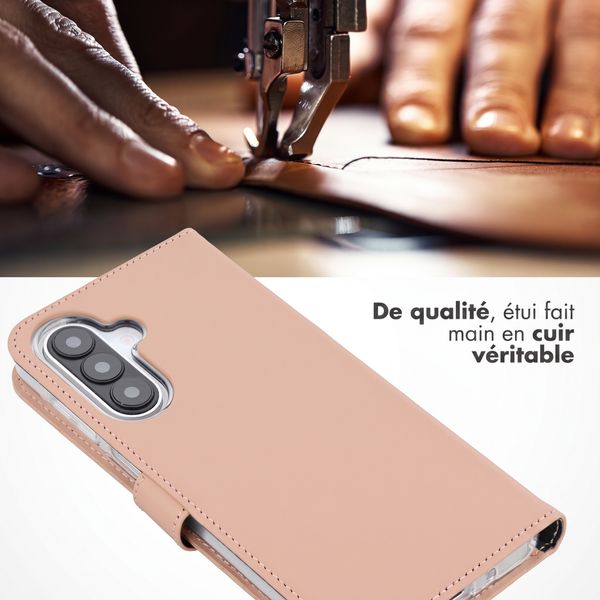 Selencia Étui portefeuille en cuir véritable Samsung Galaxy A27 (5G) - Dusty Pink