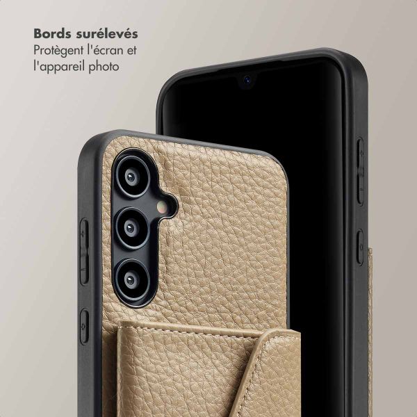 Selencia Coque de télephone Sera avec cordon et porte-cartes enveloppe Samsung Galaxy A55 - Taupe
