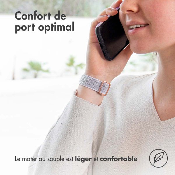 imoshion Bracelet en nylon élastique Apple Watch | 44/45/46/49 mm - Gris clair