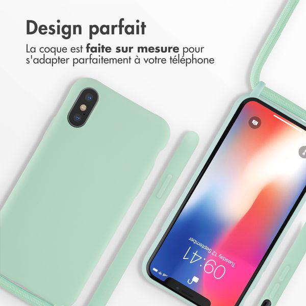 imoshion Coque en silicone avec cordon Apple iPhone X / Xs - Vert menthe