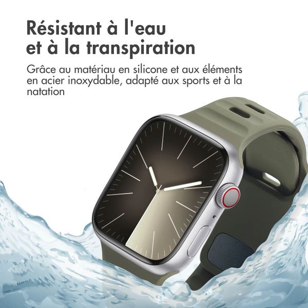 imoshion Bracelet Active Sport en silicone Apple Watch | 44/45/46/49 mm - Blackish Green