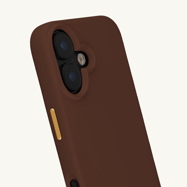 Selencia Coque arrière Rivièra avec MagSafe avec crochets amovibles Apple iPhone 17 - Choco Brown