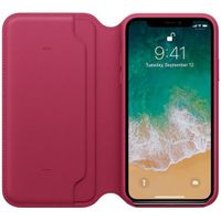 Apple Étui de télephone portefeuille Leather Folio Apple iPhone X / Xs - Berry