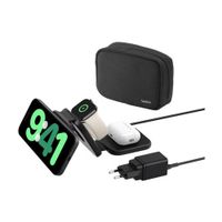 Belkin Station de recharge de voyage sans fil magnétique 3-en-1 avec Qi2 15 W - Noir