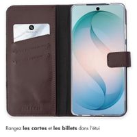 Selencia Étui portefeuille en cuir véritable Samsung Galaxy S26 Ultra - Marron