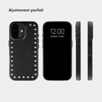 Selencia Coque arrière Studs avec MagSafe Apple iPhone 16 - Velvet Black