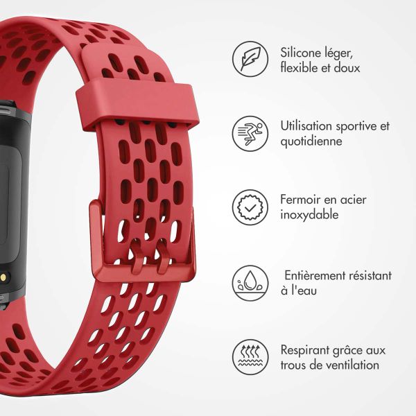 imoshion Bracelet sport en silicone avec boucle Fitbit Charge 5 / 6 - Rose